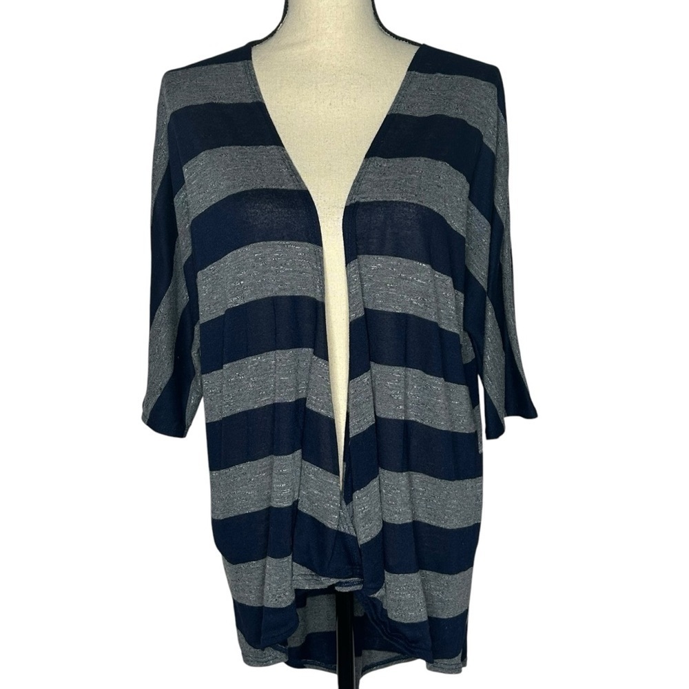 Lularoe Striped Open Front Kimono